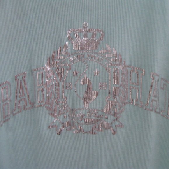 Aqua Blue Ribbed Tank Top 90s Baby Phat Large NEW - Picture 4 of 6